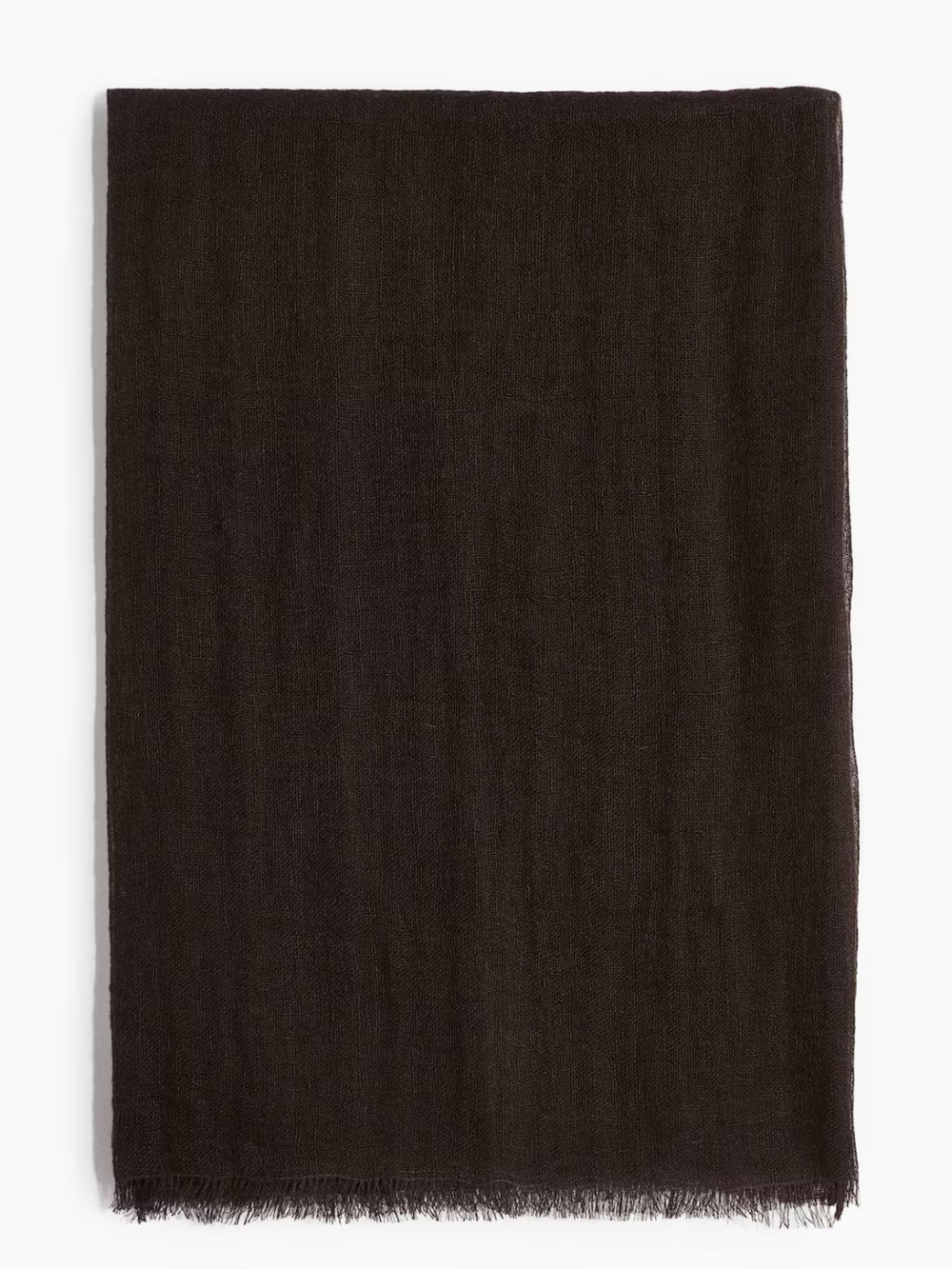 Dark Brown Linen Lightweight Scarf